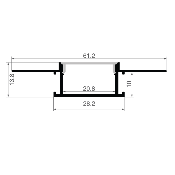 2. Plaster in Recessed profile ZLPA 03 AL